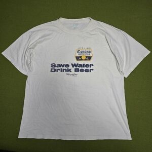 Vintage Corona White and Blue Graphic Tee